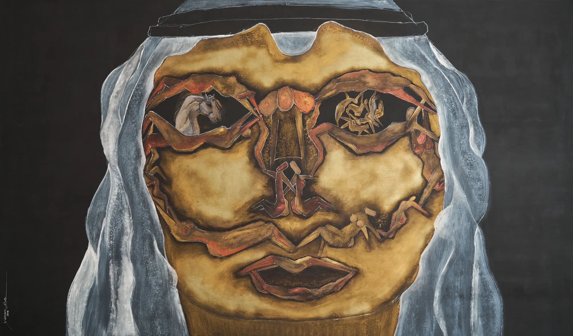 The Prince — acrylic on canvas painting by Yazan Orabi, 250 × 150 cm
