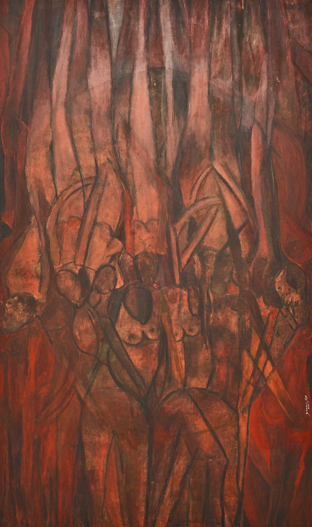 The Last Day — acrylic on canvas painting by Yazan Orabi, 150 × 250 cm