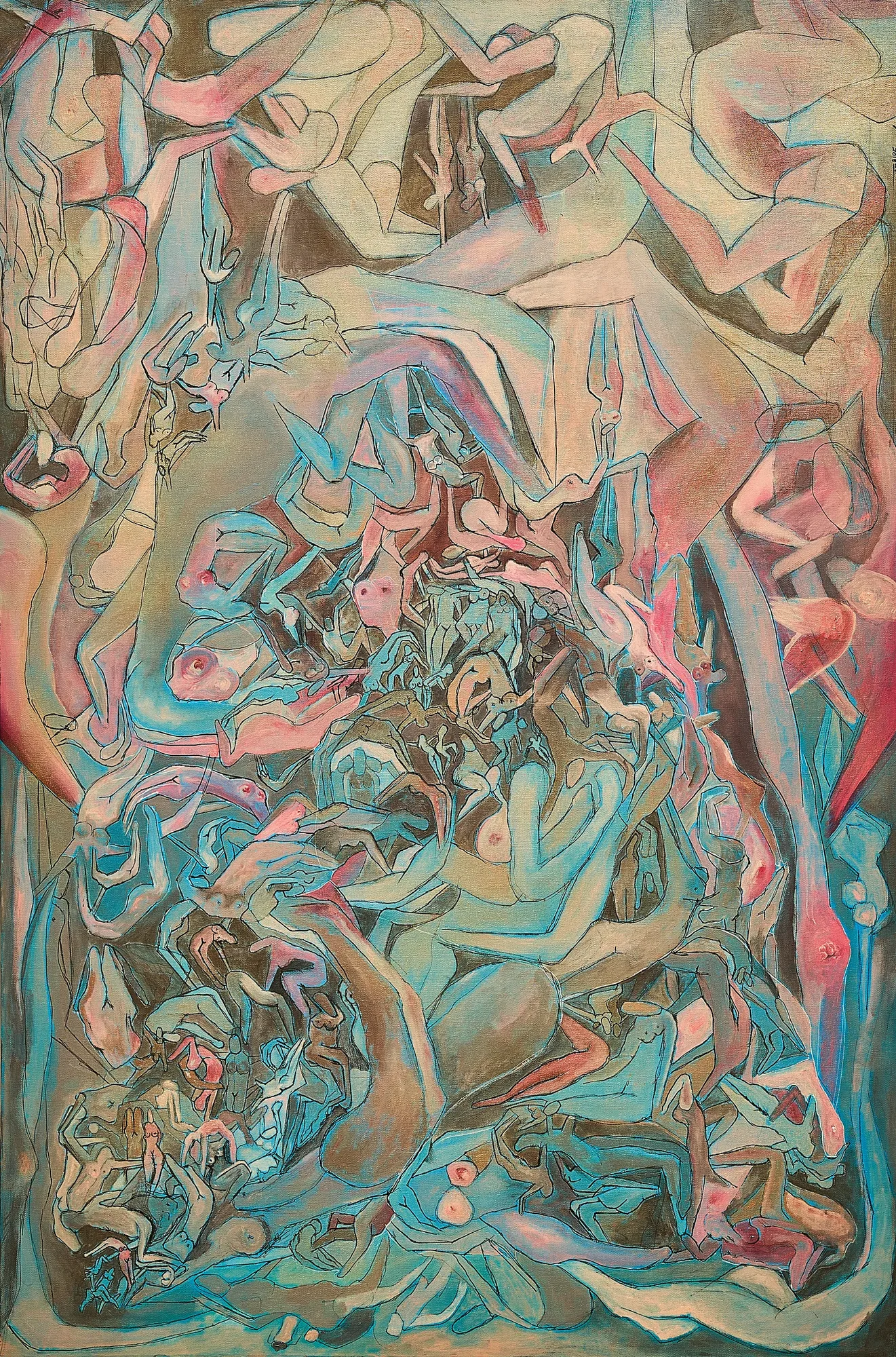 1001 Nights — acrylic on canvas painting by Yazan Orabi, 100 × 150 cm