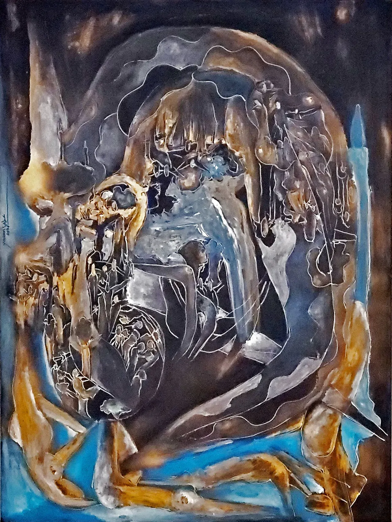 The Voyage — acrylic on canvas painting by Yazan Orabi, 100 × 120 cm