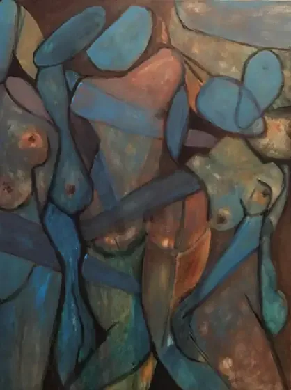 Mohsen — acrylic on canvas painting by Yazan Orabi, 100 × 120 cm