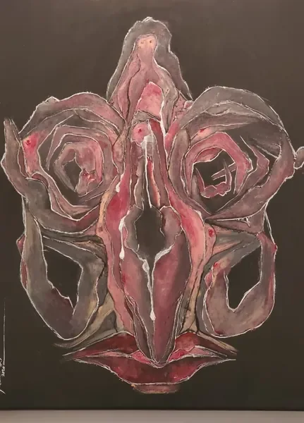 Crying or Happy? — acrylic on canvas painting by Yazan Orabi, 35 × 50 cm
