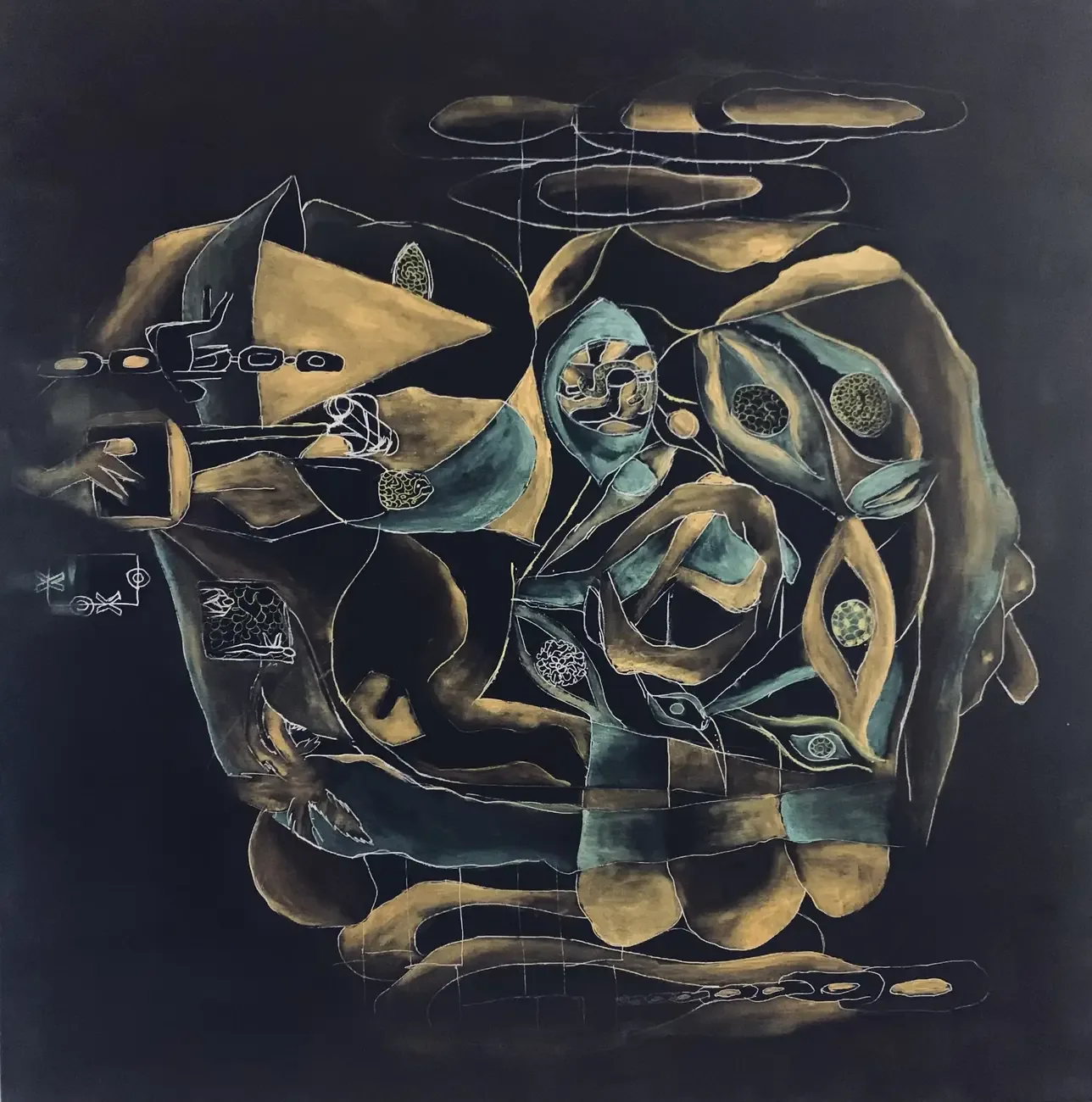 Morpheus — acrylic on canvas painting by Yazan Orabi, 100 × 100 cm
